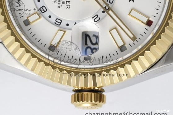 SS Jubilee on SS Best Noob Skydweller Dial White YG Edition A23J Bracelet YG 1230